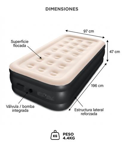 Colchón Inflable Individual Gadnic Bomba Eléctrica Incorporada PVC Superficie Flocada 220V 140W - 5