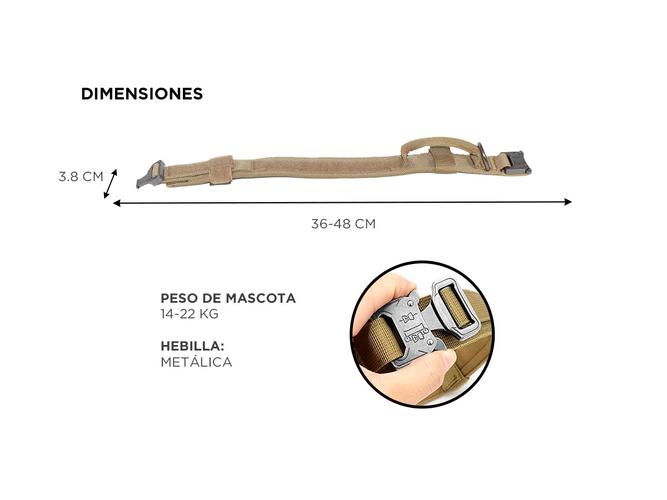 Collar De Perro Táctico Ajustable Gadnic PETC15 Hebilla Metálica - 4