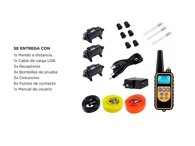 x3 Collar de Entrenamiento de Perros Gadnic C8TR Eléctrico Medidor Remoto - 6
