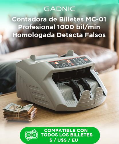 Contadora De Billetes Gadnic MC-01 Profesional 1000 BillMin Homologada Detecta Falsos - 1