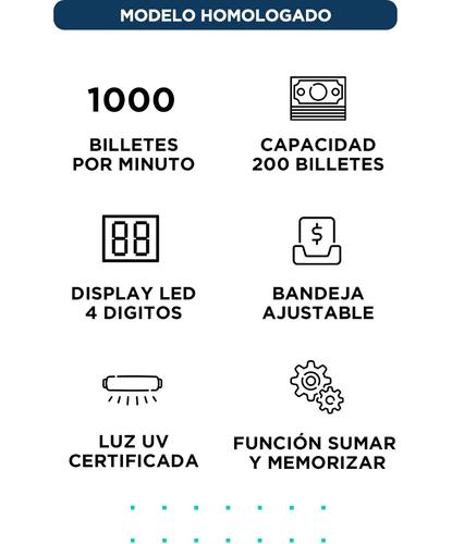 Contadora De Billetes Gadnic MC-01 Profesional 1000 BillMin Homologada Detecta Falsos - 2