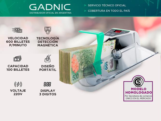 Contadora De Billetes Gadnic P-600 Mini Portátil 600 BillMin Función ADD Outlet - 1