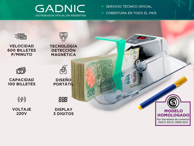 Contadora De Billetes Gadnic P-600 Mini Portátil 600 BillMin Función ADD - 1