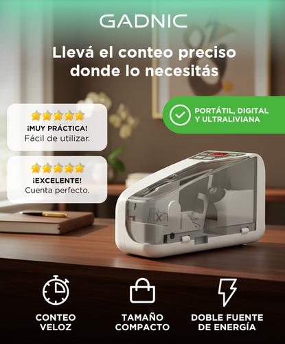 Contadora De Billetes Gadnic P-600 Mini Portátil 600 BillMin Función ADD Outlet - 1