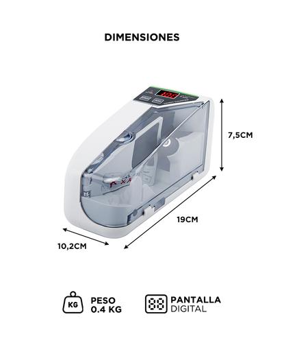 Contadora De Billetes Gadnic P-600 Mini Portátil 600 BillMin Función ADD - 5