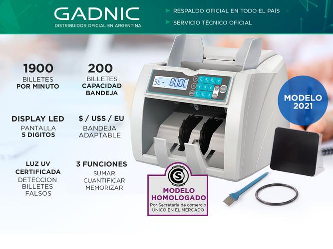 Contadora De Billetes Gadnic Profesional 1900 Bill/Min Homologada Detecta Falsos - 1