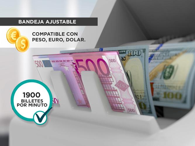 Contadora De Billetes Gadnic Profesional 1900 Bill/Min Homologada Detecta Falsos - 4