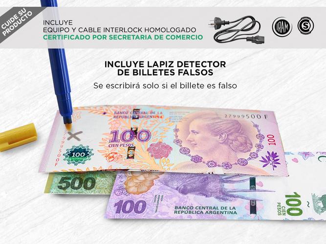 Contadora De Billetes Gadnic Profesional 1900 Bill/Min Homologada Detecta Falsos - 5