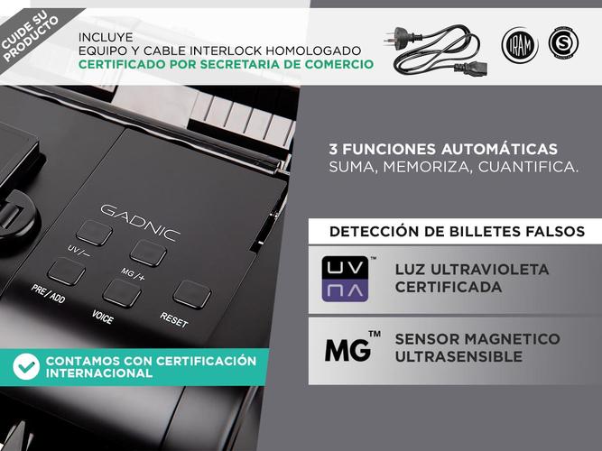 Contadora De Billetes Gadnic C-4200 Portable Homologada Doble Visor Detecta Falsos Usado - 3