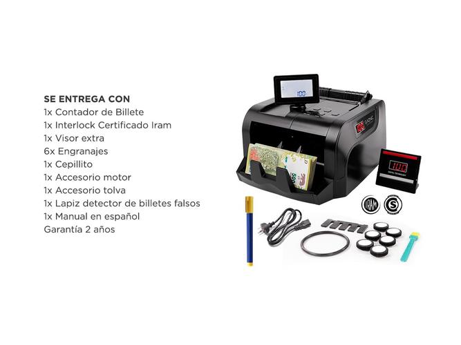 Contadora De Billetes Gadnic C-4200 Portable Homologada Doble Visor Detecta Falsos - 6