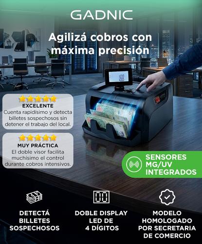 Contadora De Billetes Gadnic C-4200 Portable Homologada Doble Visor Detecta Falsos Usado - 1