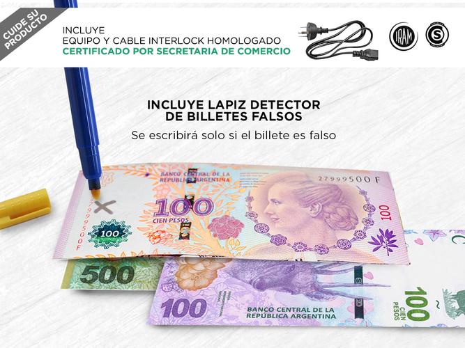 Contadora De Billetes Gadnic Profesional Homologada Calculadora Detecta Falsos - 5
