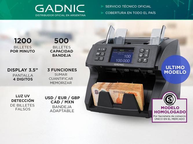 Contadora De Billetes Gadnic C-10 1200 BillMin Homologada Detector Falsos UV y MG Usado - 1