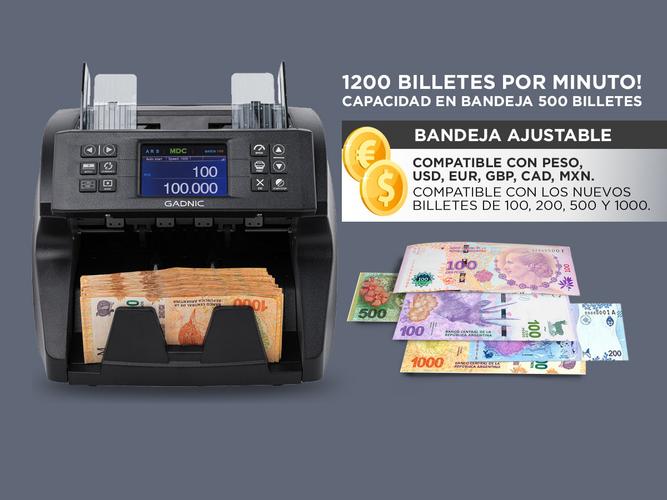 Contadora De Billetes Gadnic C-10 1200 BillMin Homologada Detector Falsos UV y MG Usado - 2