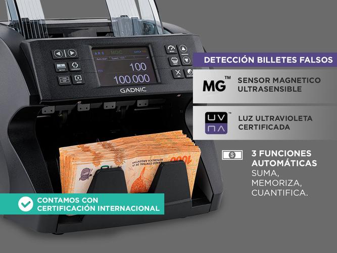 Contadora De Billetes Gadnic C-10 1200 BillMin Homologada Detector Falsos UV y MG Usado - 3
