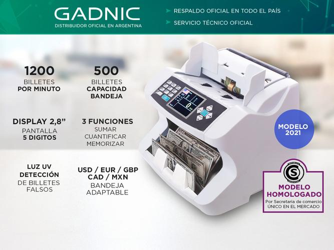 Contadora De Billetes Gadnic Valor Detector Falsos - 1