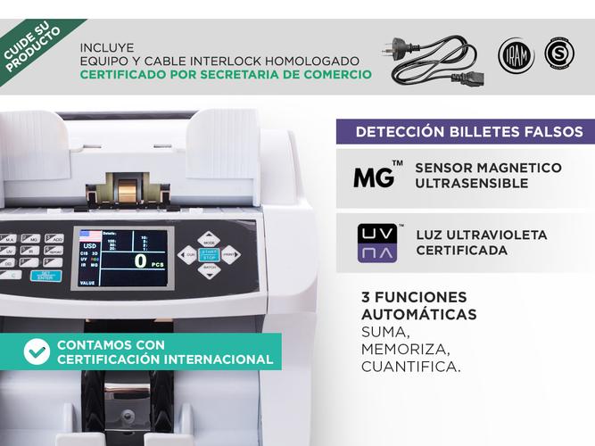 Contadora De Billetes Gadnic Valor Detector Falsos - 3