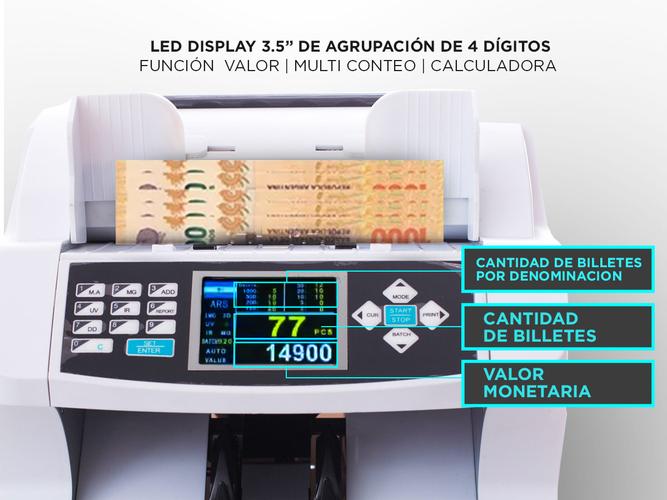 Contadora De Billetes Gadnic Valor Detector Falsos - 4