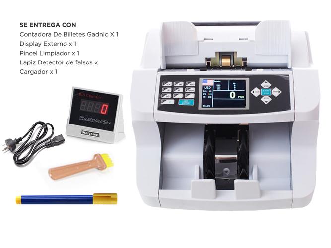 Contadora De Billetes Gadnic Valor Detector Falsos - 6