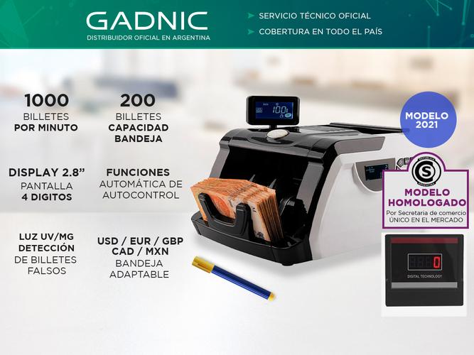Contadora De Billetes Gadnic Detector Falsos Display Led Outlet - 1