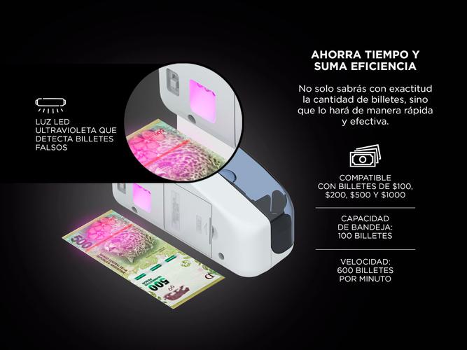 Contadora de Billetes Gadnic Portátil Detecta Billetes Falsos - 2