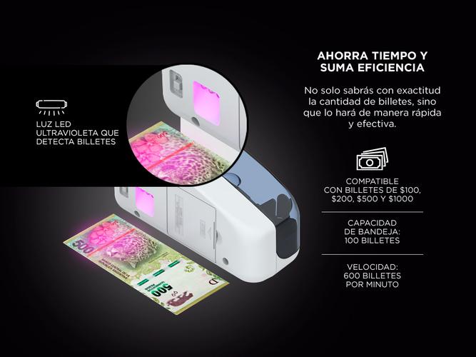 Contadora de Billetes Gadnic Portátil Detecta Billetes Falsos - 2