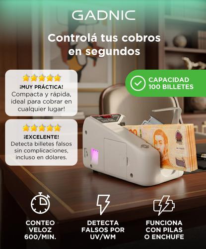Contadora de Billetes Gadnic Portátil Detecta Billetes Falsos Usado - 1