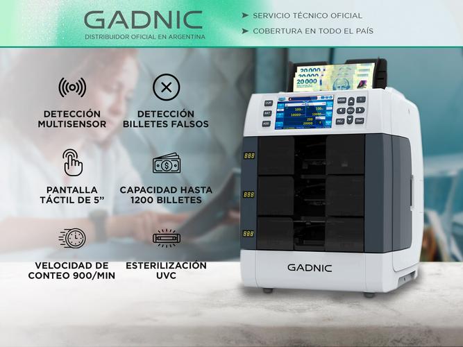Contadora de billetes Gadnic Detección Multisensor Esterilización UV y Clasificación Multidivisa - 1
