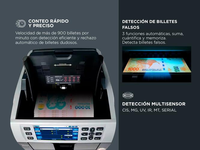 Contadora de billetes Gadnic Detección Multisensor Esterilización UV y Clasificación Multidivisa - 2