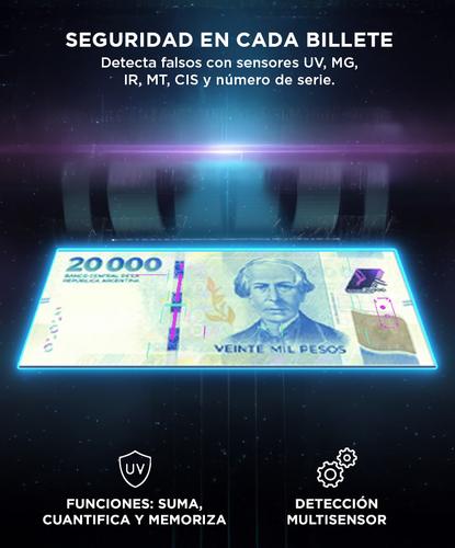 Contadora de billetes Gadnic Detección Multisensor Esterilización UV y Clasificación Multidivisa - 2