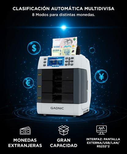 Contadora de billetes Gadnic Detección Multisensor Esterilización UV y Clasificación Multidivisa - 3