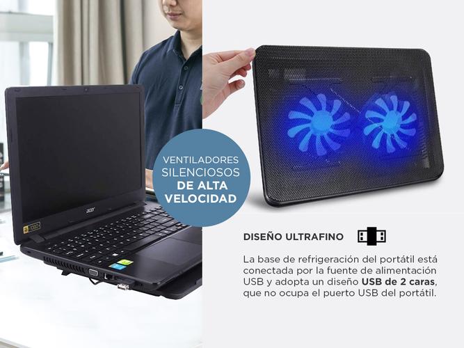 Cooler Notebook Gadnic Base Refrigerante Radiador Doble Ventilación - 2