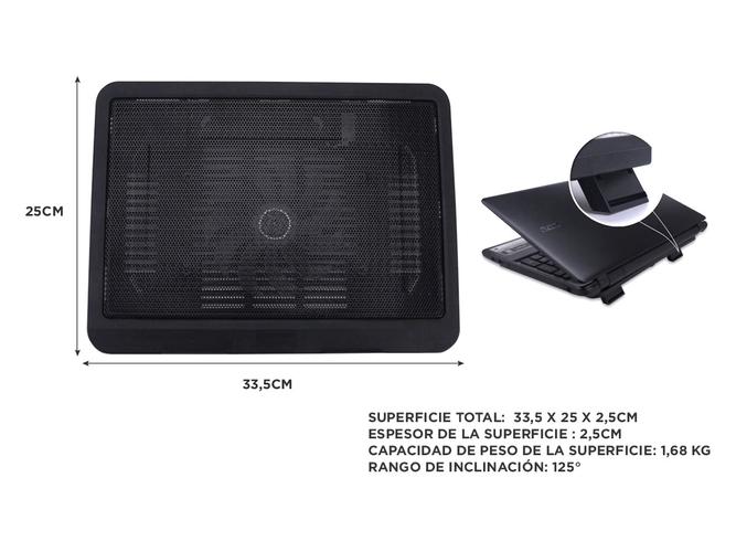 Cooler Notebook Gadnic Base Refrigerante Radiador Doble Ventilación - 5