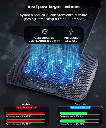 Cooler Refrigeración de Notebook Gadnic Radiador Cuadruple Ventilación Outlet - 2