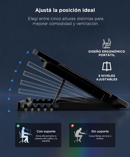 Cooler Refrigeración de Notebook Gadnic Radiador Cuadruple Ventilación Outlet - 3