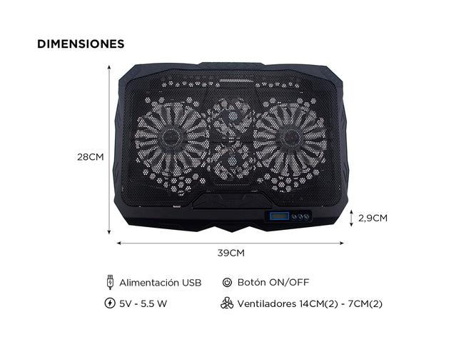 Base Cooler Para Notebook Gadnic 5.5W - 4