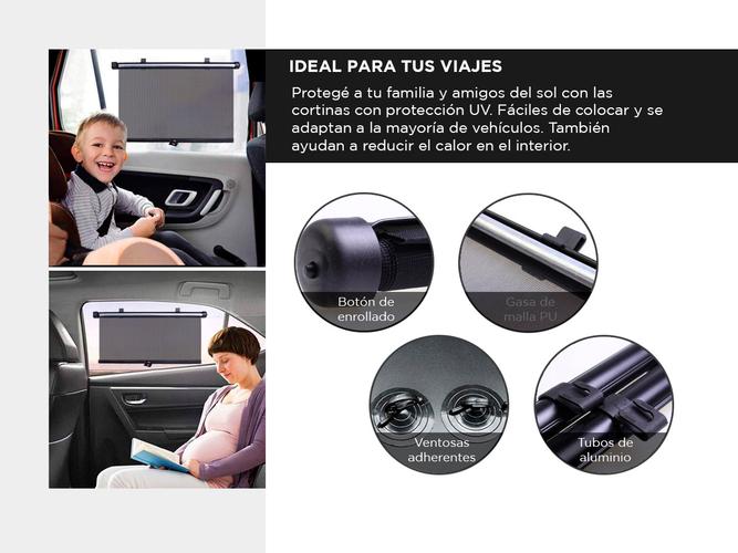 Cortinas Parasol Para Auto Roller Gadnic LAO01 Persiana Protector Solar - 2
