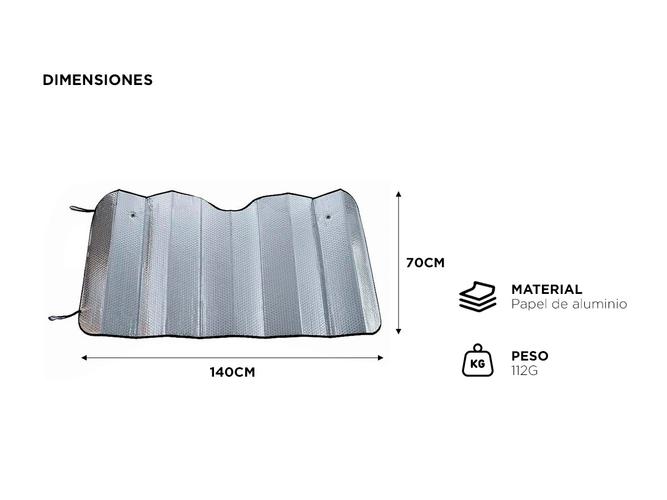 Cortina Parasol Metalizada Parabrisas Gadnic 70x140cm - 3