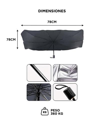 Parasol Tipo Paraguas Gadnic Protección Rayos UV Auto Camioneta SUV 78X140cm - 5