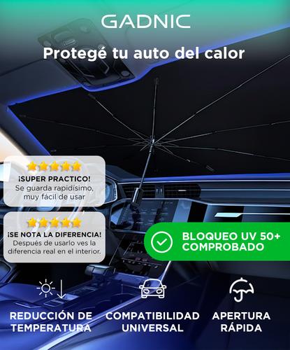 Parasol Tipo Paraguas Gadnic Cobertura Rayos Ultravioleta 78x140 cm Autos Camionetas SUV  - 1