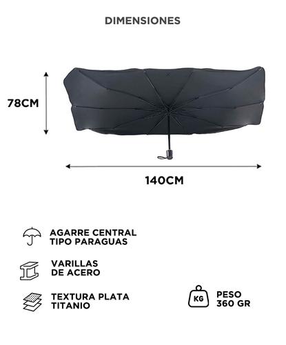 Parasol Tipo Paraguas Gadnic Cobertura Rayos Ultravioleta 78x140 cm Autos Camionetas SUV  - 5