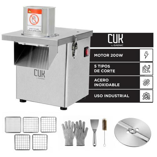 Cortadora De Verduras Industrial Electrica Cuk By Gadnic 200W 220V 140 RPM Acero Inoxidable 5 En 1 5 Rejillas De Corte Cuchilla Para Cubos Y Bastones - 0