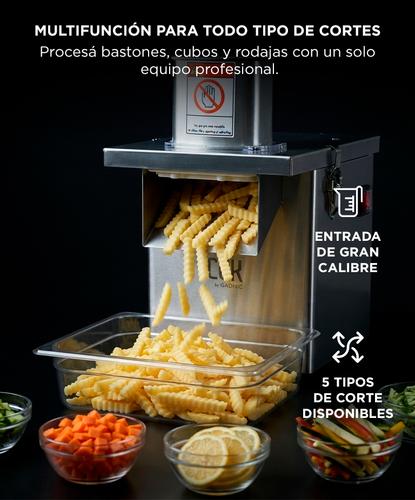 Cortadora De Verduras Industrial Electrica Cuk By Gadnic 200W 220V 140 RPM Acero Inoxidable 5 En 1 5 Rejillas De Corte Cuchilla Para Cubos Y Bastones - 3