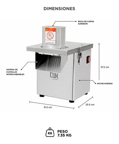 Cortadora De Verduras Industrial Electrica Cuk By Gadnic 200W 220V 140 RPM Acero Inoxidable 5 En 1 5 Rejillas De Corte Cuchilla Para Cubos Y Bastones - 5