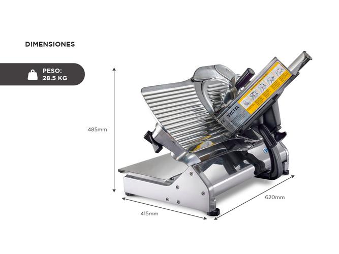 Cortadora de Fiambre Systel CF330 1/3hp  330mm Acero Fiambreria Almacen - 4