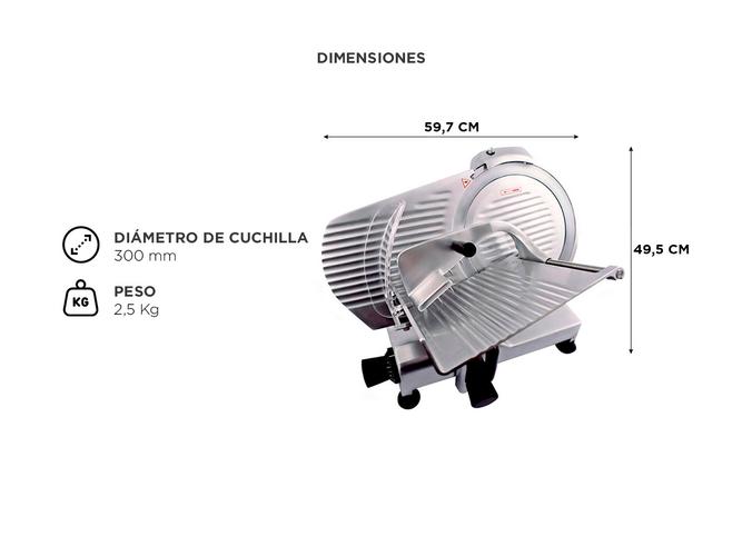 Cortadora de Fiambre Dynam-h Systel CF300 300mm Aluminio Fiambreria Almacen - 4