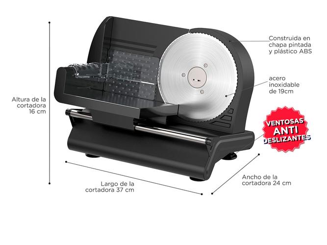 Cortadora de Fiambre Moretti Home-190 Cuchilla Acero Inoxidable 190mm 120w - 3