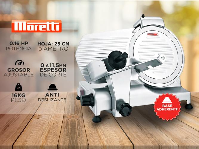 Cortadora de Fiambre Moretti Duecento 50 Cuchilla teflonada de 250mm  - 1