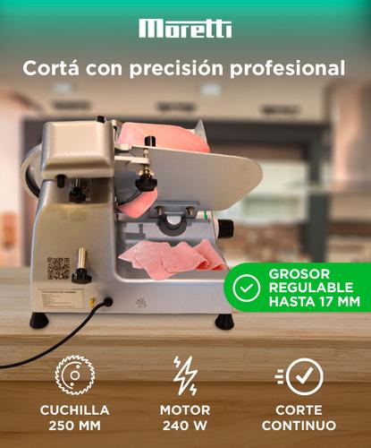 Cortadora de Fiambre Moretti Duecento Pro de Acero Inoxidable Cuchilla 250mm Motor Potente Outlet - 1