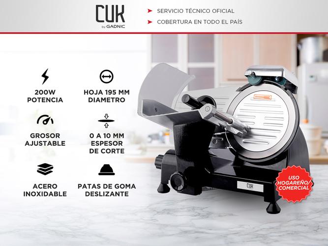 Cortadora de Fiambre Cuk Settanta Cuchilla Acero Inoxidable 195mm - 1